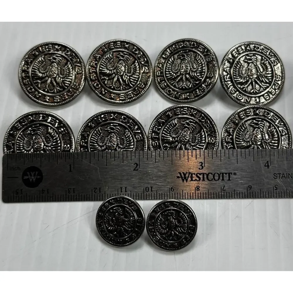 10‎ Hessian Military Jacket Buttons Silver Spes Nostra Es Devs God Is Our Hope